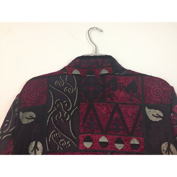 (JL) Y2K Mary McFadden Collection Womens Jacket Size L Tapestry Zip Up Fairycore - Picture 7 of 7